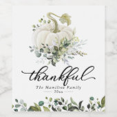 Dankenswertes White Pumpkin Erntedank Dinner Weinetikett (Einzelnes Label)