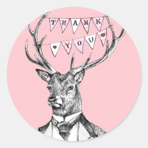 Dankes- Rotwild Runder Aufkleber