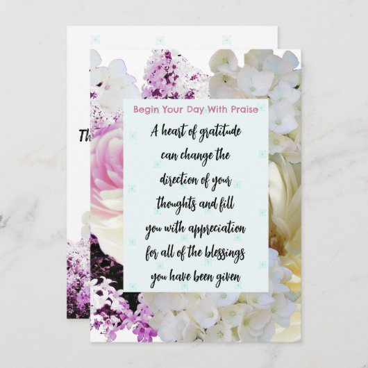 Dankesbibel Verse Bläsermedikationskarte Einladung (Vorne/Hinten)