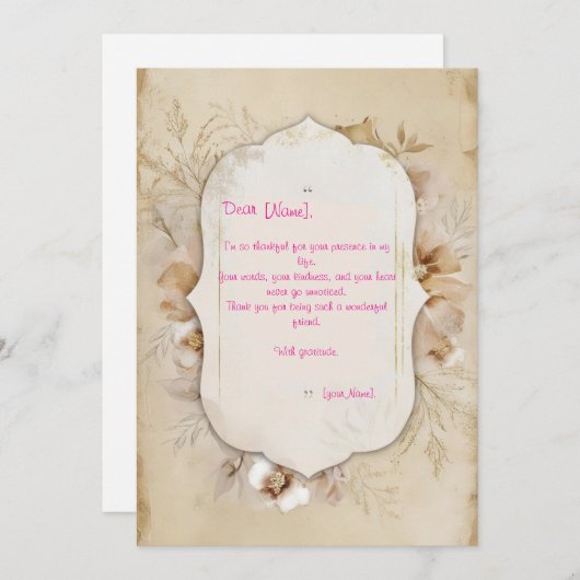 Dankesbotschaft Einladung (Vorne/Hinten)