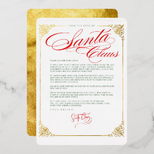 Dankesbrief von Santa Claus Folien-Einladung Folieneinladung
