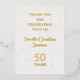 Dankeschön 50 Jahre Gold Folieneinladung