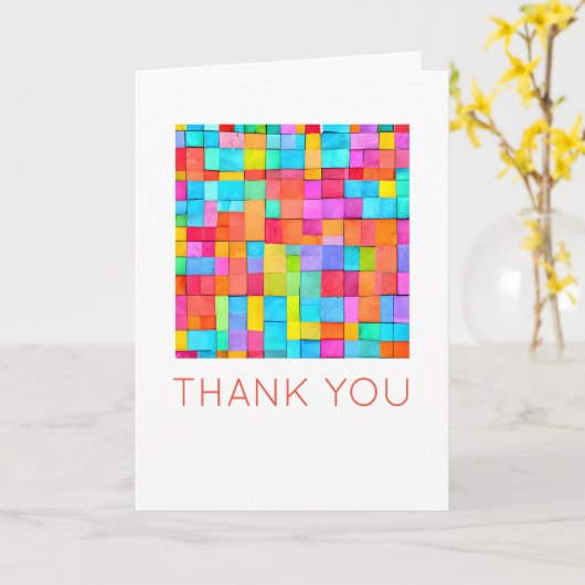 Dankeschön Abstrakte Kunstgeschichte Karte (Gelbe Blume)