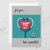 Dankeschön an alle Mitarbeiter im Gesundheitswesen Dankeskarte (Vorne/Hinten)