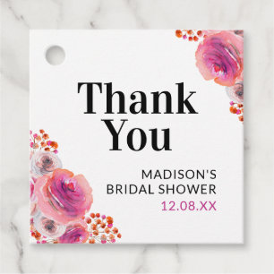 Dankeschön an Bright Floral Brautparty Gevor Tag Geschenkanhänger