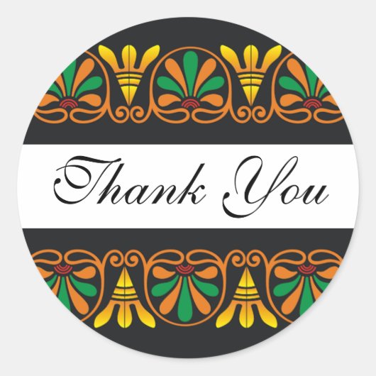 Dankeschön an das elegante Deko-Muster Runder Aufkleber (Vorderseite)