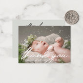 Dankeschön an das Foto des Neugeborenen Mitteilungskarte (Vorderseite/Rückseite Beispiel)