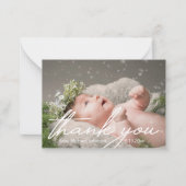 Dankeschön an das Foto des Neugeborenen Mitteilungskarte (Vorderseite)