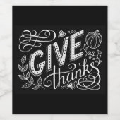 Dankeschön an das Zitat von Hand Weinetikett (Einzelnes Label)