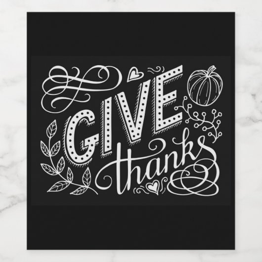 Dankeschön an das Zitat von Hand Weinetikett (Einzelnes Label)