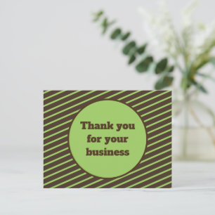 Dankeschön an den Kunden Green Brown Stripe Postkarte