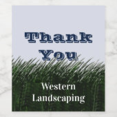 Dankeschön an den Kunden Grün Gras Weinetikett (Einzelnes Label)
