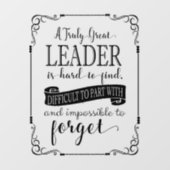 Dankeschön an den Leader Fensteraufkleber (Blatt)