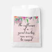 Dankeschön an den Lehrer Danke, blühendes Rosa Geschenktütchen (Vorderseite)