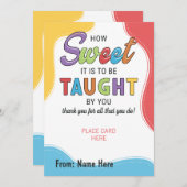 Dankeschön an den Lehrer Geschenkkartenhalter Feiertagskarte (Vorne/Hinten)