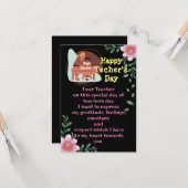 Dankeschön an den Lehrer Grußkarte Karte (Vorderseite/Rückseite Beispiel)