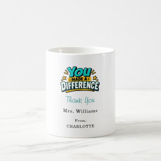 Dankeschön an den Lehrer Kaffeetasse (Mittel)