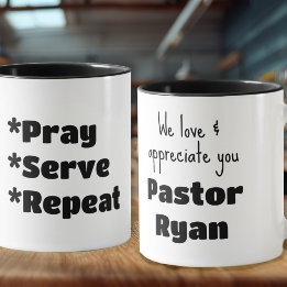 Dankeschön an den Pastor - Bete, Diene, Wiederhole Tasse