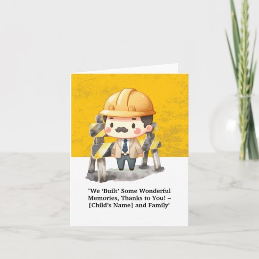 "Dankeschön an die Baubranche - Wertschätzung Dankeskarte (Vorderseite)