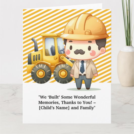 "Dankeschön an die Baubranche - Wertschätzung Dankeskarte (Vorderseite)