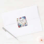 Dankeschön an die Blume Quadratischer Aufkleber (Umschlag)