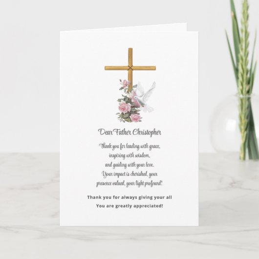 Dankeschön an die florale Pastor-Wertschätzung Dankeskarte (Vorderseite)