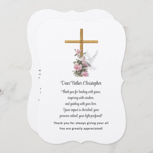 Dankeschön an die florale Pastor-Wertschätzung Einladung (Vorne/Hinten)