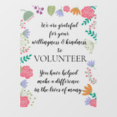 Dankeschön an die Freiwillige für die Woche der An Fensteraufkleber (Blatt)