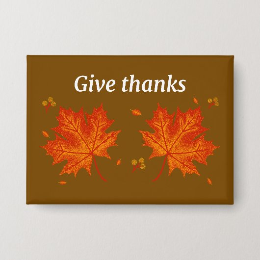 Dankeschön an die Herbstlaub Button (Vorderseite)