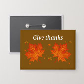 Dankeschön an die Herbstlaub Button (Vorderseite/Rückseite)