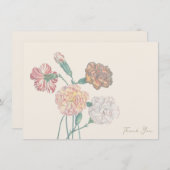 Dankeschön an die Kartennotiz Tan Beige Carnation  Dankeskarte (Vorne/Hinten)