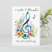 Dankeschön an die Musiklehrerin Geschenk CARD HOLD Einladung (Stehend Vorderseite)