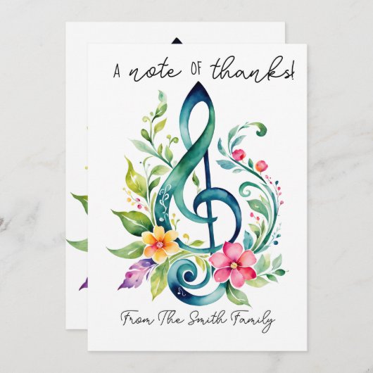 Dankeschön an die Musiklehrerin Geschenk CARD HOLD Einladung (Vorne/Hinten)