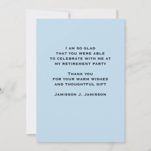 Dankeschön an die Pension, Gelbe Eisenbahn Dankeskarte (Rückseite)