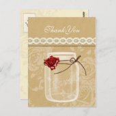 Dankeschön an die rote Rose Postkarte (Vorne/Hinten)