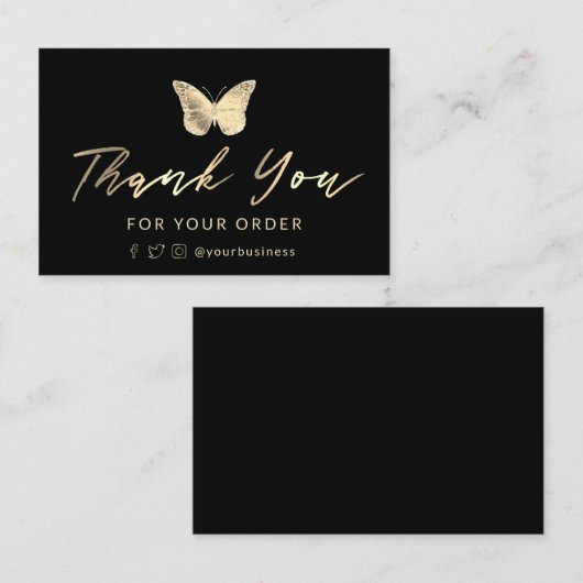 Dankeschön an die Schmetterlingskarte Visitenkarte (Vorne/Hinten)