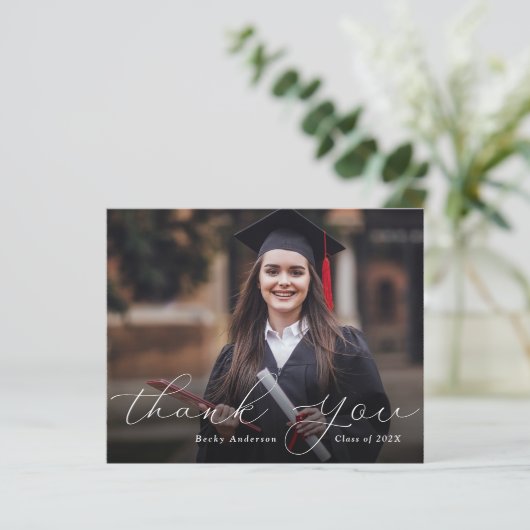 Dankeschön an die Script-Abschluss-Karte (Stehend Vorderseite)