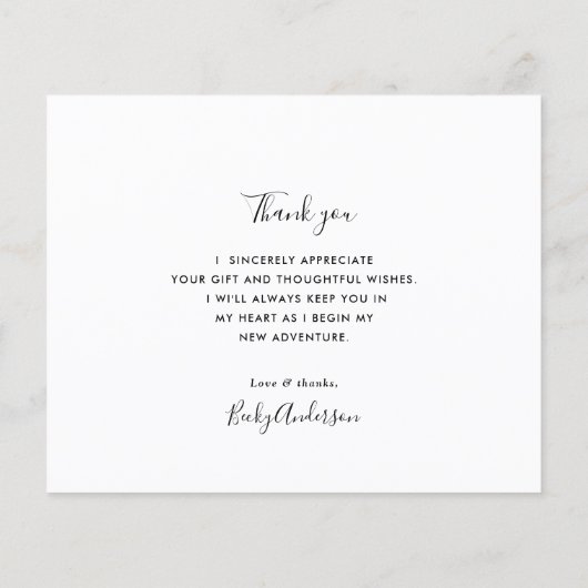 Dankeschön an die Script-Abschluss-Karte (Rückseite)