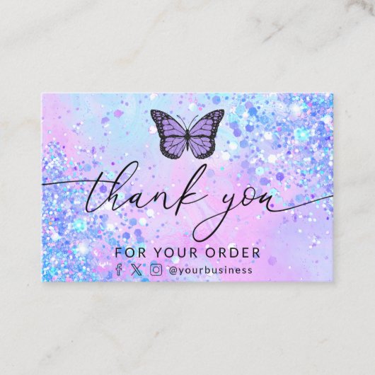 Dankeschön an die Script-Lavendel-Visitenkarte Visitenkarte (Vorderseite)