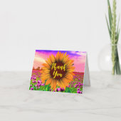 Dankeschön an Groovy Sunflower Dankeskarte (Vorderseite)