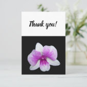 Dankeschön an Ihre Karte mit lila-weißem Orchid (Stehend Vorderseite)