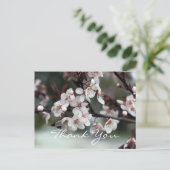 Dankeschön an Kartenplum-Blume Postkarte (Stehend Vorderseite)