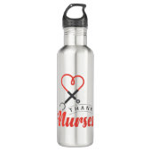 Dankeschön an Krankenschwestern Edelstahlflasche (Vorderseite)