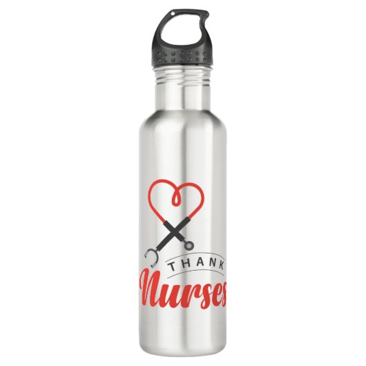 Dankeschön an Krankenschwestern Edelstahlflasche (Vorderseite)