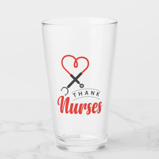 Dankeschön an Krankenschwestern Glas (Vorderseite)