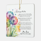 Dankeschön an Lehrer Ruhestand Löwengedicht Keramikornament (Links)