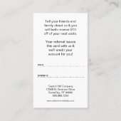 Dankeschön an Licht wenden Sie sich an ein Freund- Empfehlungskarte (Rückseite)