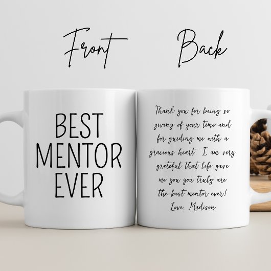 Dankeschön an Mentor für Ihren besten Mentor je Tasse