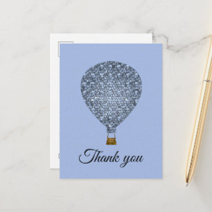 Dankeschön an Mitarbeiter Heißluftballon Postkarte