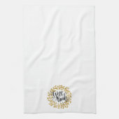 Dankeschön an Text Modern Gold Kranz Geschirrtuch (Vertikal)